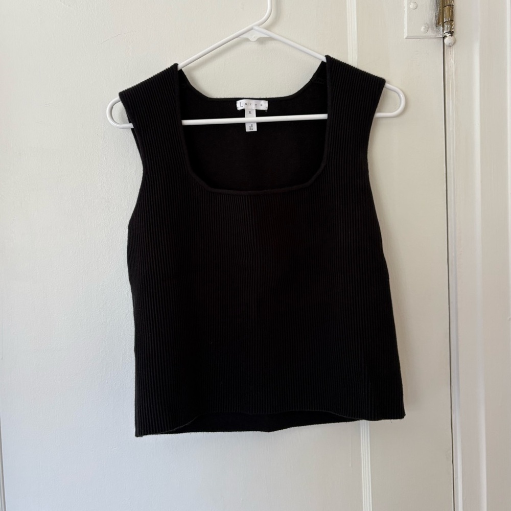Black Ribbed Top - Picture 4 of 8